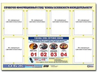 Стенд информационный "Основы безопасности жизнедеятельности" (80*110, 6 карманов) - fgospostavki.ru - Ивантеевка