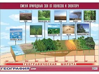Таблица демонстрационная "Смена природных зон от полюсов к экватору" (винил 70*100) - fgospostavki.ru - Ивантеевка