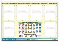 Стенд информационный "Правила техники безопасности в кабинете физики" (80х110, 6 карманов) - fgospostavki.ru - Ивантеевка