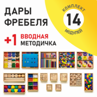 Игровой набор Дары Фребеля 14 модулей с методическим пособием (1 книга) - fgospostavki.ru - Ивантеевка
