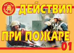 Комплект плакатов "Действия при пожаре" - fgospostavki.ru - Ивантеевка