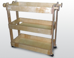 Тележка для спортинвентаря и игрушек (3 полки) 115х50х90см (фанера лак) - fgospostavki.ru - Ивантеевка