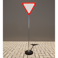 Знак дорожный "Уступите дорогу" 2.4 типоразмер 40 на стойке с основанием 3кг - fgospostavki.ru - Ивантеевка