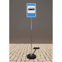 Знак дорожный "Место остановки автобуса" 5.16 типоразмер 40 на стойке с основанием 3кг - fgospostavki.ru - Ивантеевка