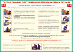 Таблица "Порядок действий при внезапной смерти" (100х140 сантиметров, винил) - fgospostavki.ru - Ивантеевка