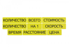 Набор магнитных карточек "Опорные слова к задачам" (желтый) - fgospostavki.ru - Ивантеевка