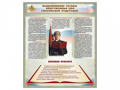 Стенд "Уставы. Закон военной службы. Военная присяга" - fgospostavki.ru - Ивантеевка