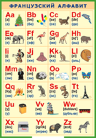 Таблица "Французский алфавит в картинках (с транскрипцией)" (100х140 сантиметров, винил) - fgospostavki.ru - Ивантеевка