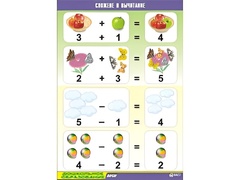 Таблица демонстрационная "Сложение и вычитание" (винил 70x100) - fgospostavki.ru - Ивантеевка