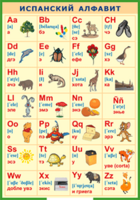 Таблица "Испанский алфавит в картинках (с транскрипцией)" (100х140 сантиметров, винил) - fgospostavki.ru - Ивантеевка