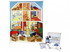 Магнитно-маркерный ситуационный плакат "Квартира" с набором магнитных карточек + методические рекомендации (иностранный язык) - fgospostavki.ru - Ивантеевка