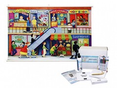 Магнитно-маркерный ситуационный плакат "Магазин" с набором магнитных карточек + методические рекомендации (иностранный язык) - fgospostavki.ru - Ивантеевка