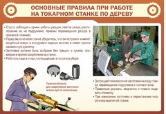 Стенд "Основные правила при работе на токарном станке по дереву" - fgospostavki.ru - Ивантеевка