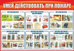 Стенд "Умей действовать при пожаре" - fgospostavki.ru - Ивантеевка