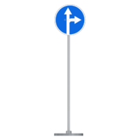 Знак дорожный " Движение прямо или направо" 4.1.4 типоразмер 40 на стойке с основанием 3кг - fgospostavki.ru - Ивантеевка