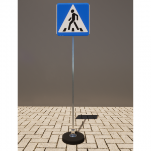 Знак дорожный "Пешеходный переход" 5.19.1 типоразмер 40 на стойке с основанием 3кг - fgospostavki.ru - Ивантеевка