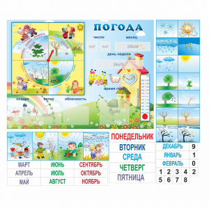Стенд "Погода" с карманами для вставок - fgospostavki.ru - Ивантеевка