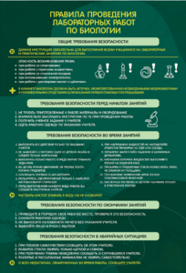 Стенд "Правила выполнения лабораторных работ по биологии" Вариант 1 - fgospostavki.ru - Ивантеевка