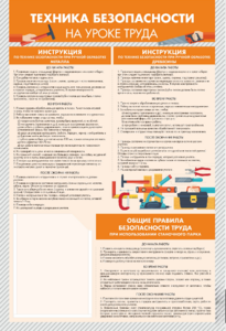 Стенд-уголок "Техника безопасности на уроках труда" - fgospostavki.ru - Ивантеевка