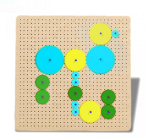 Тактильно-развивающая панель с разноцветными шестеренками - fgospostavki.ru - Ивантеевка