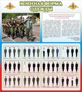 Стенд "Военная форма одежды (герб РФ) " - fgospostavki.ru - Ивантеевка