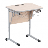 Стол ученический одноместный с наклоном столешницы (0-24°) и корзиной - fgospostavki.ru - Ивантеевка
