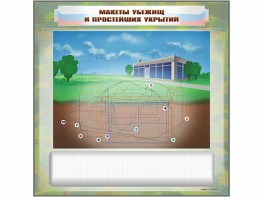 Магнитно-маркерная доска "Макеты убежищ и простейших укрытий" с комплектом фолий и тематических магнитов - fgospostavki.ru - Ивантеевка