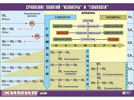 Таблица демонстрационная "Сравнение понятий изомер и гомолог" (винил 70x100) - fgospostavki.ru - Ивантеевка
