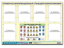 Стенд информационный "Правила техники безопасности в кабинете физики" (80х110, 6 карманов) - fgospostavki.ru - Ивантеевка