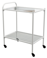 Столик процедурный передвижной металлический с двумя полками из стекла колеса мебельные - fgospostavki.ru - Ивантеевка