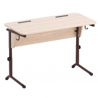 Стол ученический двухместный с наклоном столешницы (0-24°) на плоскоовальной трубе - fgospostavki.ru - Ивантеевка