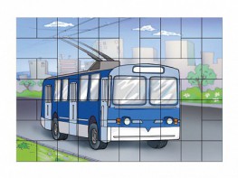 Магнитный пазл "Троллейбус" - fgospostavki.ru - Ивантеевка